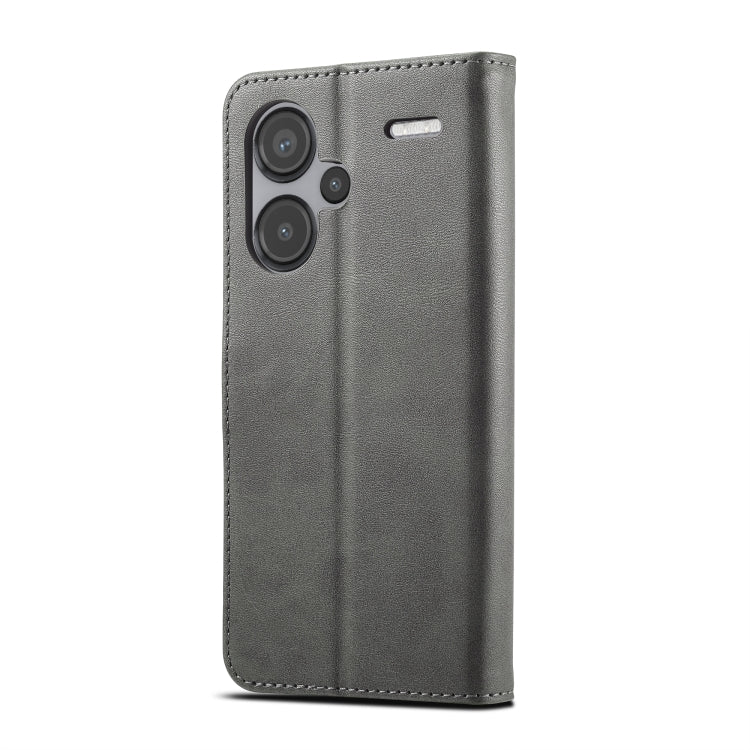 Pour Xiaomi Redmi Note 13 Pro+ Étui de téléphone en cuir texturé de veau LC.IMEEKE (gris)