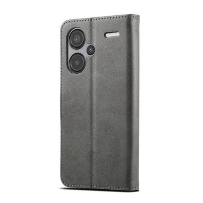 Pour Xiaomi Redmi Note 13 Pro+ Étui de téléphone en cuir texturé de veau LC.IMEEKE (gris)