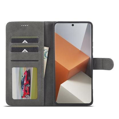 Pour Xiaomi Redmi Note 13 Pro+ Étui de téléphone en cuir texturé de veau LC.IMEEKE (gris)