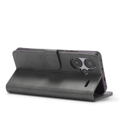 Pour Xiaomi Redmi Note 13 Pro+ Étui de téléphone en cuir texturé de veau LC.IMEEKE (gris)