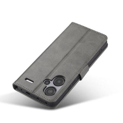 Pour Xiaomi Redmi Note 13 Pro+ Étui de téléphone en cuir texturé de veau LC.IMEEKE (gris)