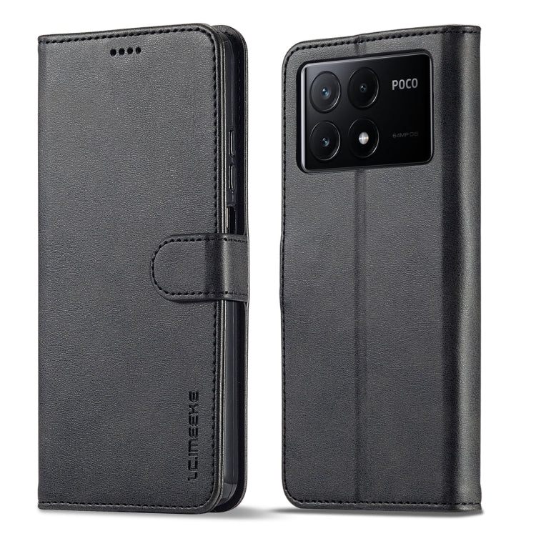 For Xiaomi Poco X6 Pro LC.IMEEKE Calf Texture Leather Phone Case(Black)