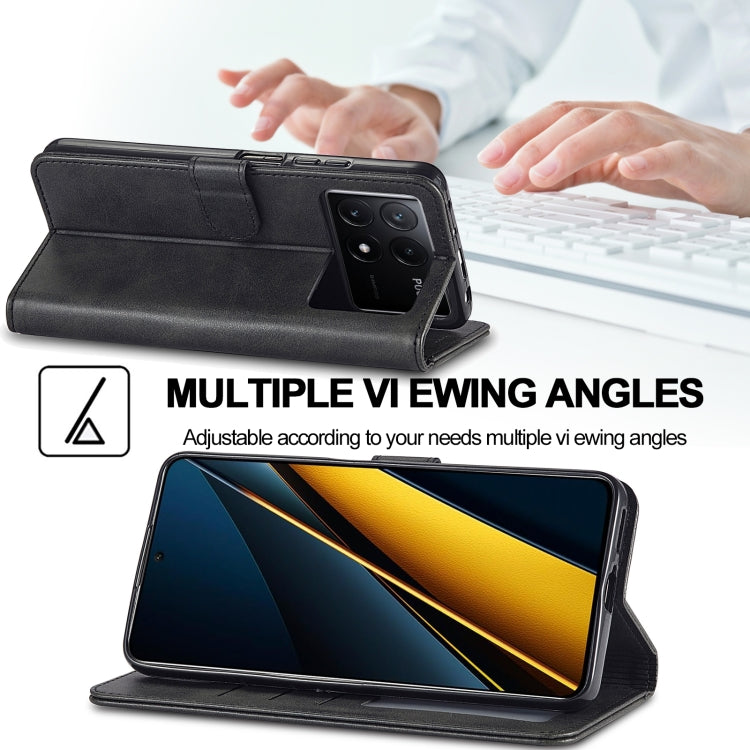 For Xiaomi Poco X6 Pro LC.IMEEKE Calf Texture Leather Phone Case(Black)