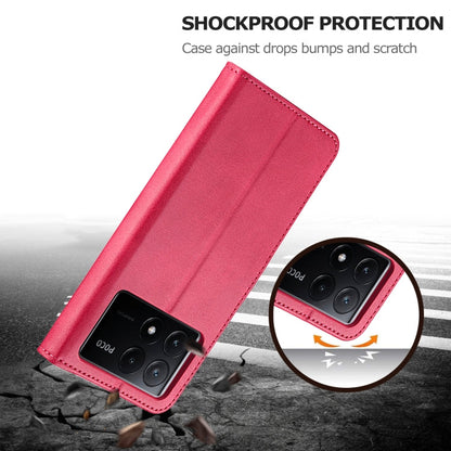 For Xiaomi Poco X6 Pro LC.IMEEKE Calf Texture Leather Phone Case(Red)