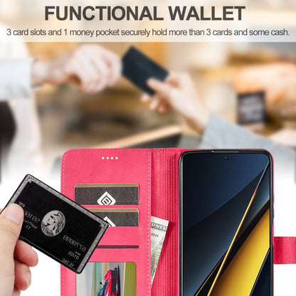 For Xiaomi Poco X6 Pro LC.IMEEKE Calf Texture Leather Phone Case(Red)