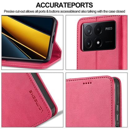 For Xiaomi Poco X6 Pro LC.IMEEKE Calf Texture Leather Phone Case(Red)