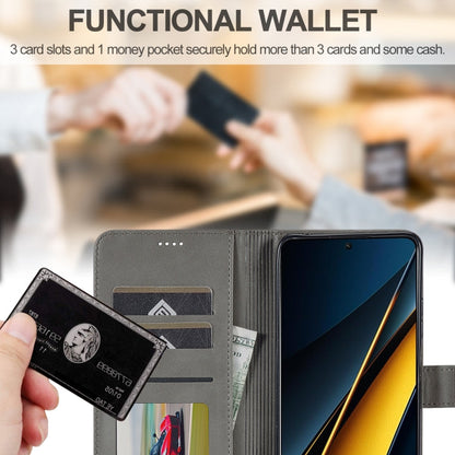 For Xiaomi Poco X6 Pro LC.IMEEKE Calf Texture Leather Phone Case(Grey)
