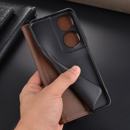 For Honor Play 50 Plus AZNS Magnetic Calf Texture Flip Leather Phone Case(Light Brown)