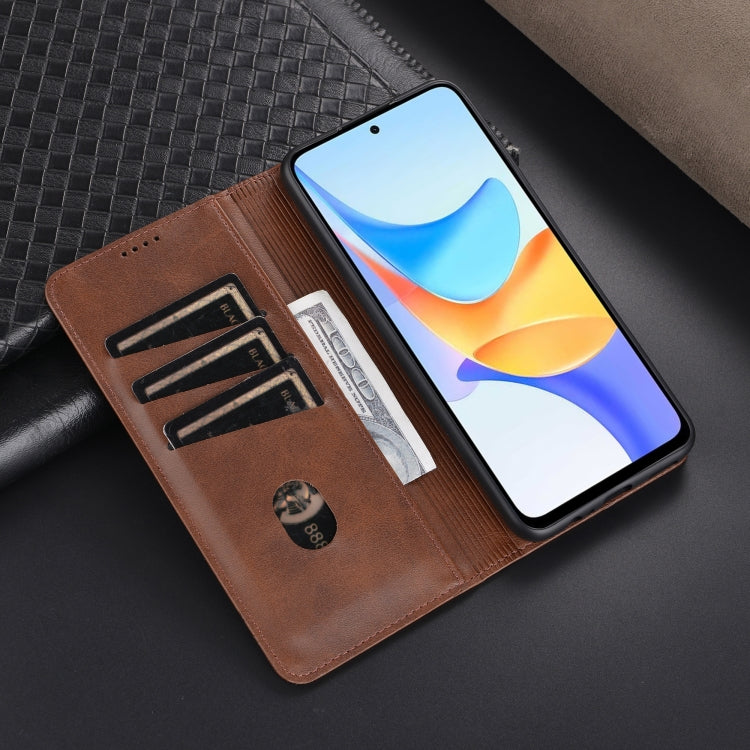 For Honor Play 50 Plus AZNS Magnetic Calf Texture Flip Leather Phone Case(Light Brown)