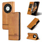 For Honor Magic6 Lite 5G/X9b AZNS Magnetic Calf Texture Flip Leather Phone Case(Light Brown)