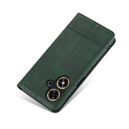 For Honor Play 50/Play 50m 5G AZNS Magnetic Calf Texture Flip Leather Phone Case(Dark Green)