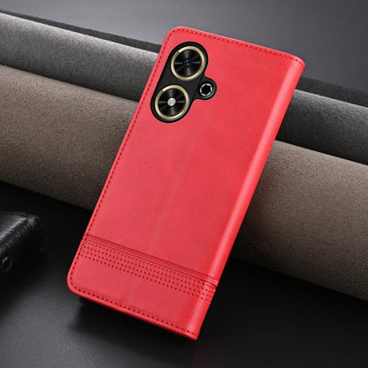 Pour Honor Play 50/Play 50m 5G AZNS Étui de téléphone en cuir à rabat texturé veau magnétique (Rouge)