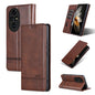 Étui de téléphone à rabat en cuir texturé magnétique pour mollet For Honor 200 AZNS (marron foncé)