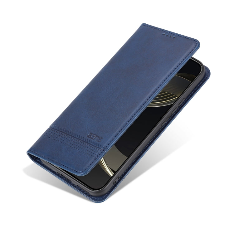 For Honor 200 AZNS Magnetic Calf Texture Flip Leather Phone Case(Dark Blue)