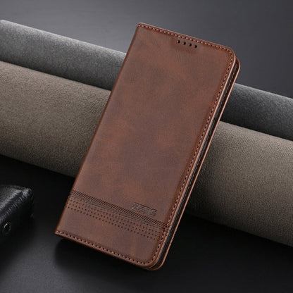 For Honor 200 Pro AZNS Magnetic Calf Texture Flip Leather Phone Case(Dark Brown)