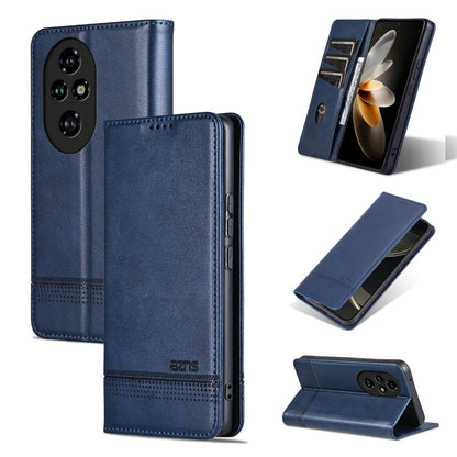 For Honor 200 Pro AZNS Magnetic Calf Texture Flip Leather Phone Case(Dark Blue)