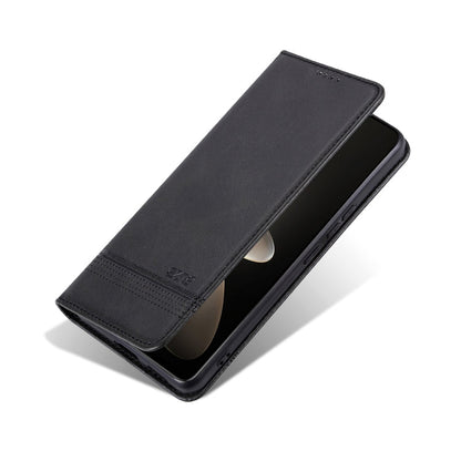 For Honor 200 Pro AZNS Magnetic Calf Texture Flip Leather Phone Case(Black)