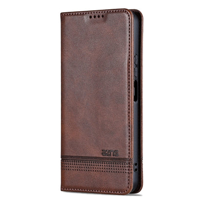 For Honor Play 60 Plus AZNS Magnetic Calf Texture Flip Leather Phone Case(Dark Brown)