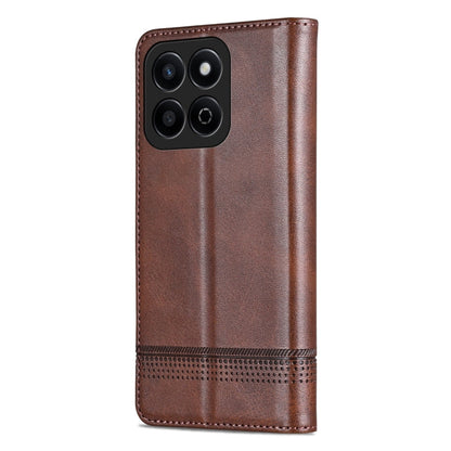 For Honor Play 60 Plus AZNS Magnetic Calf Texture Flip Leather Phone Case(Dark Brown)