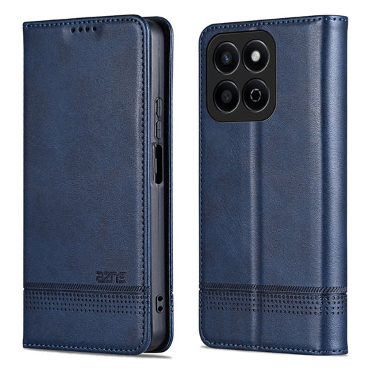 Pour For Honor Play 60 Plus, coque de téléphone en cuir à rabat avec texture de veau magnétique AZNS (Bleu Foncé)