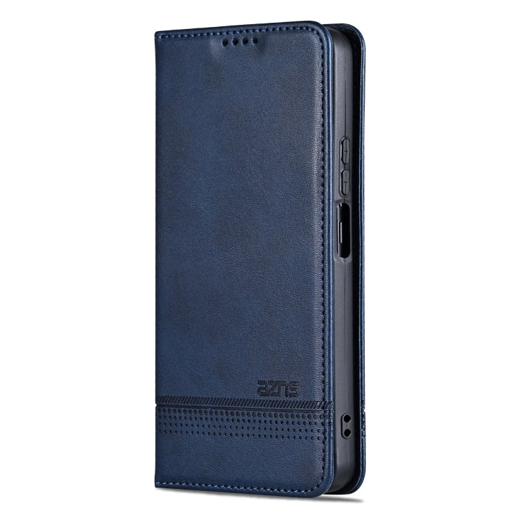 For Honor Play 60 Plus AZNS Magnetic Calf Texture Flip Leather Phone Case(Dark Blue)