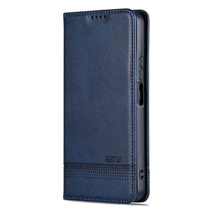 For Honor Play 60 Plus AZNS Magnetic Calf Texture Flip Leather Phone Case(Dark Blue)