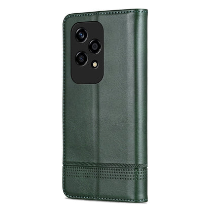 For Honor 200 Lite Global AZNS Magnetic Calf Texture Flip Leather Phone Case(Dark Green)
