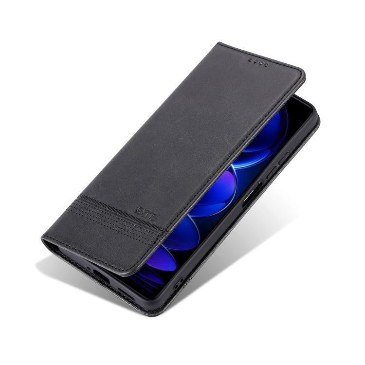 For Honor 200 Lite Global AZNS Magnetic Calf Texture Flip Leather Phone Case(Black)