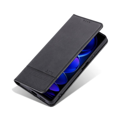 For Honor 200 Lite Global AZNS Magnetic Calf Texture Flip Leather Phone Case(Black)