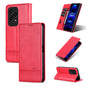 Coque de téléphone à rabat en cuir texturé de veau magnétique AZNS pour Honor 200 Lite (Rouge)