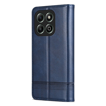 For Honor X6b AZNS Magnetic Calf Texture Flip Leather Phone Case(Dark Blue)