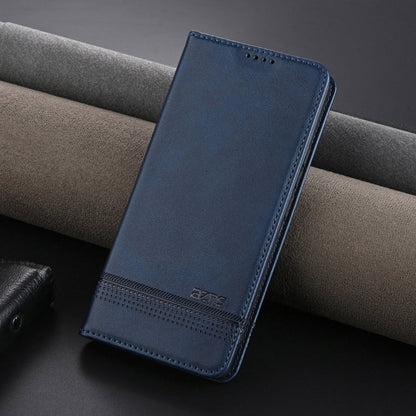 For Honor X60i AZNS Magnetic Calf Texture Flip Leather Phone Case(Dark Blue)