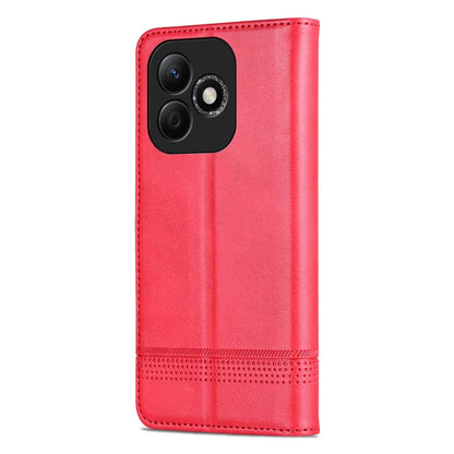 For Honor X60i AZNS Magnetic Calf Texture Flip Leather Phone Case(Red)