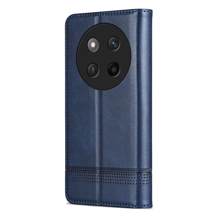 For Honor X60 Pro AZNS Magnetic Calf Texture Flip Leather Phone Case(Dark Blue)