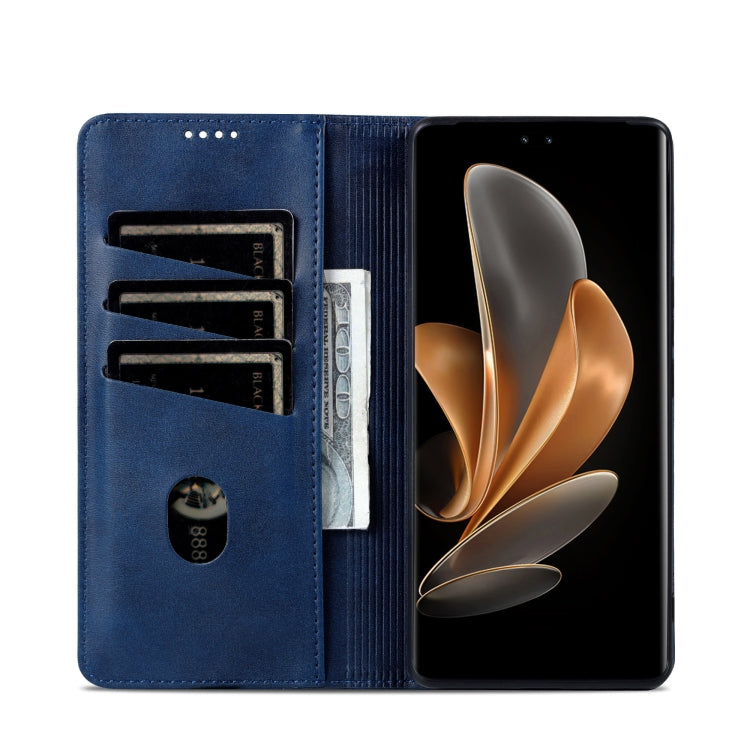For Honor X60 Pro AZNS Magnetic Calf Texture Flip Leather Phone Case(Dark Blue)