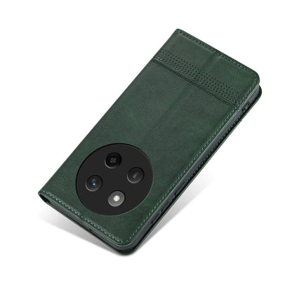 For Honor X60 Pro AZNS Magnetic Calf Texture Flip Leather Phone Case(Dark Green)