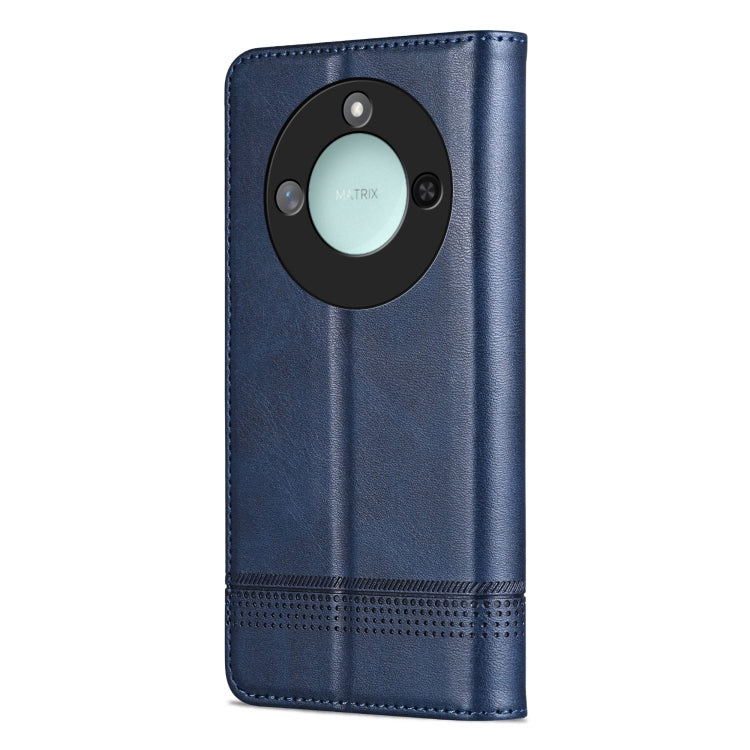 For Honor X60 AZNS Magnetic Calf Texture Flip Leather Phone Case(Dark Blue)