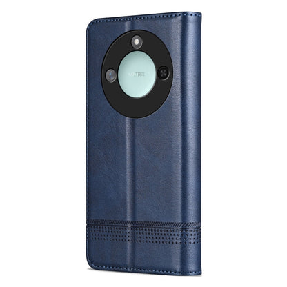 For Honor X60 AZNS Magnetic Calf Texture Flip Leather Phone Case(Dark Blue)