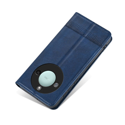 For Honor X60 AZNS Magnetic Calf Texture Flip Leather Phone Case(Dark Blue)