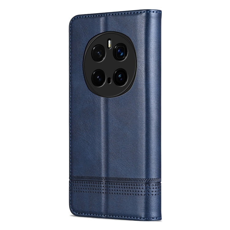 For Honor Magic7 Pro AZNS Magnetic Calf Texture Flip Leather Phone Case(Dark Blue)