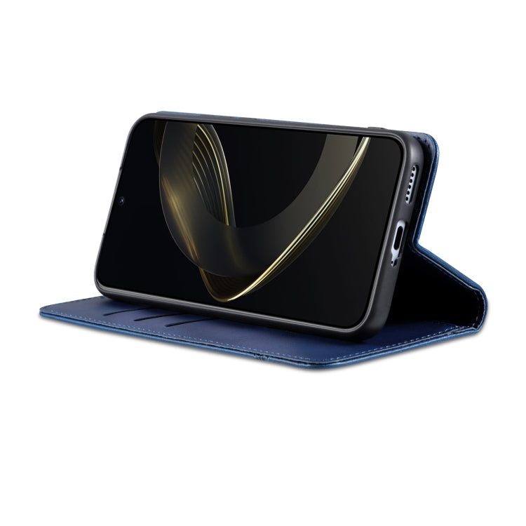 For Honor Magic7 Pro AZNS Magnetic Calf Texture Flip Leather Phone Case(Dark Blue)