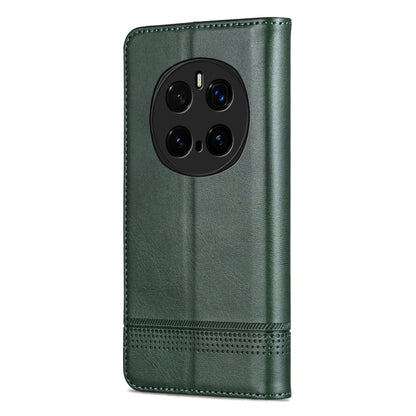 For Honor Magic7 Pro AZNS Magnetic Calf Texture Flip Leather Phone Case(Dark Green)