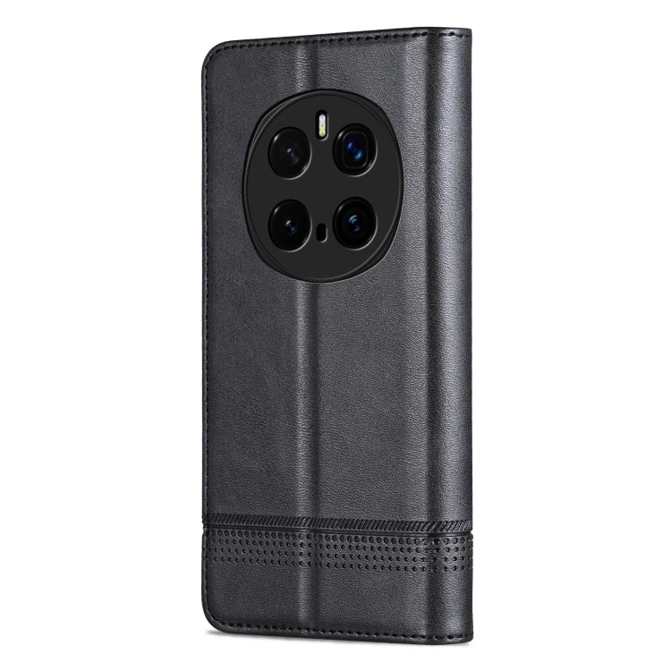 For Honor Magic7 Pro AZNS Magnetic Calf Texture Flip Leather Phone Case(Black)