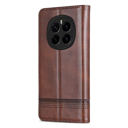 For Honor Magic7 AZNS Magnetic Calf Texture Flip Leather Phone Case(Dark Brown)