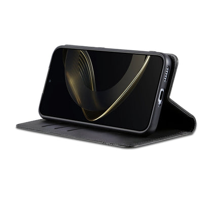 For Honor Magic7 AZNS Magnetic Calf Texture Flip Leather Phone Case(Black)