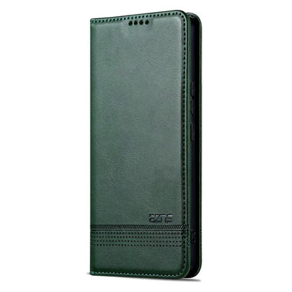 For Honor 400 Pro 5G Global 160.8mm AZNS Magnetic Calf Texture Flip Leather Phone Case(Dark Green)