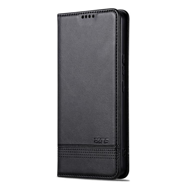 For Honor 400 Pro 5G Global 160.8mm AZNS Magnetic Calf Texture Flip Leather Phone Case(Black)