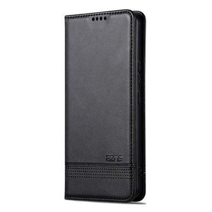 For Honor 400 Pro 5G Global 160.8mm AZNS Magnetic Calf Texture Flip Leather Phone Case(Black)