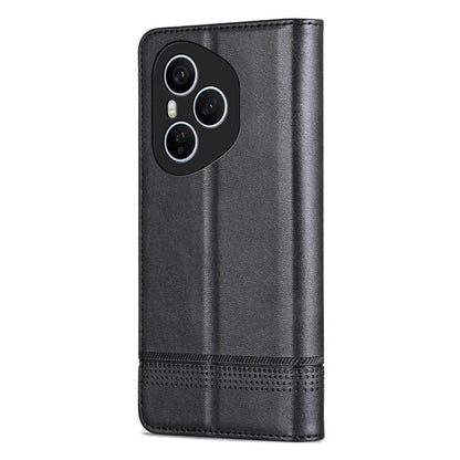 For Honor 400 Pro 5G Global 160.8mm AZNS Magnetic Calf Texture Flip Leather Phone Case(Black)