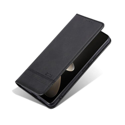 For Honor 400 Pro 5G Global 160.8mm AZNS Magnetic Calf Texture Flip Leather Phone Case(Black)
